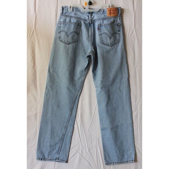 LEVIS 505 Jeans Regular Fit Faded Blue Denim, Mens 36x34 VINTAGE - Picture 5 of 7